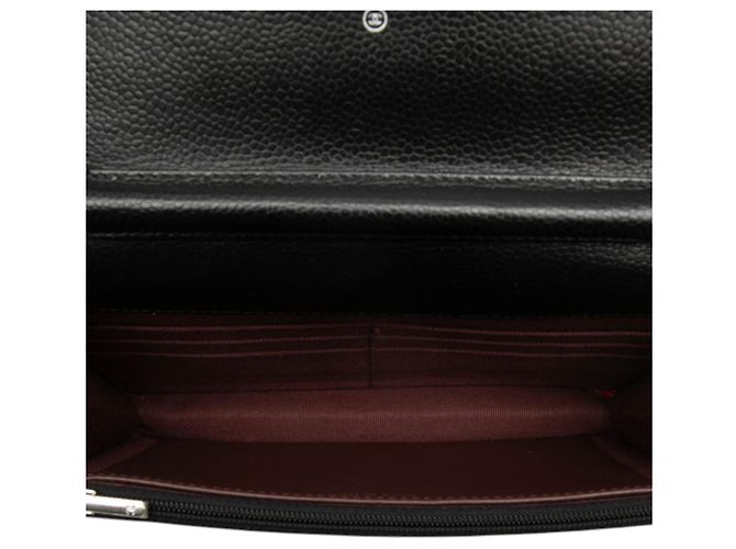 Chanel Black CC gestepptes Caviar Wallet on Chain Schwarz - Ansicht 4