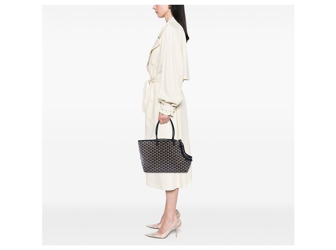 Borsa per il trasporto Goyard Black Goyardine Chien Gris Nero - vista 6