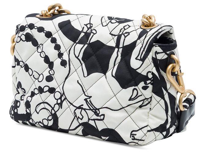 Chanel White Mini Printed Canvas Deer Coco Flap Bianco - vista 2