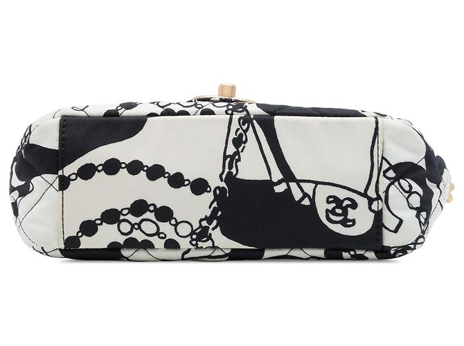 Chanel White Mini Printed Canvas Deer Coco Flap Bianco - vista 3