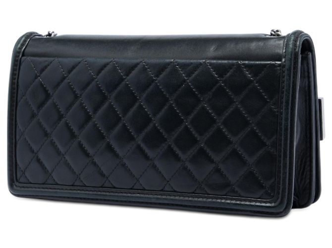 Chanel Black Lambskin and Acrylic Boy Brick Horizontal Flap Nero - vista 2