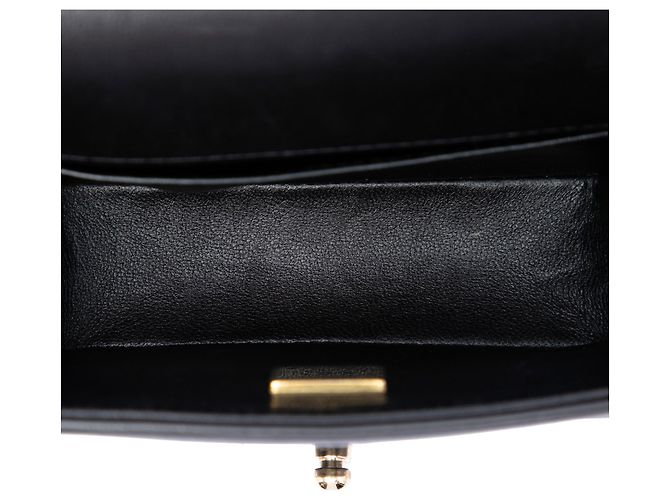 Chanel Black Mini Chevron Lambskin Boy Flap Nero - vista 4