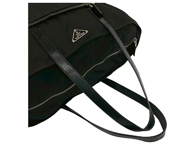Prada Black Tessuto Zip Tote Schwarz - Ansicht 5