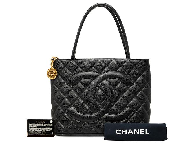 Chanel Black Caviar Medallion Tote Nero - vista 7