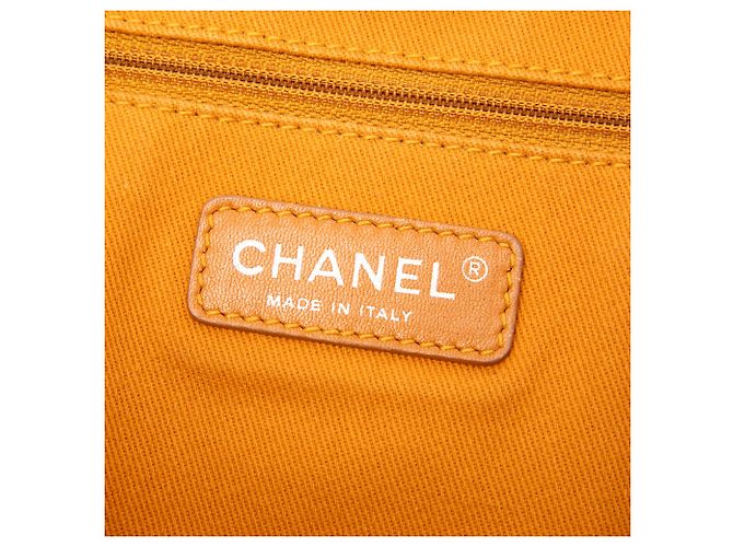 Tote Deauville en raphia jaune Chanel Small - vue 5