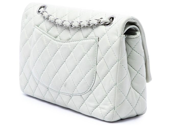 Chanel Green Medium Classic Lambskin Double Flap Verde Verde chiaro - vista 2