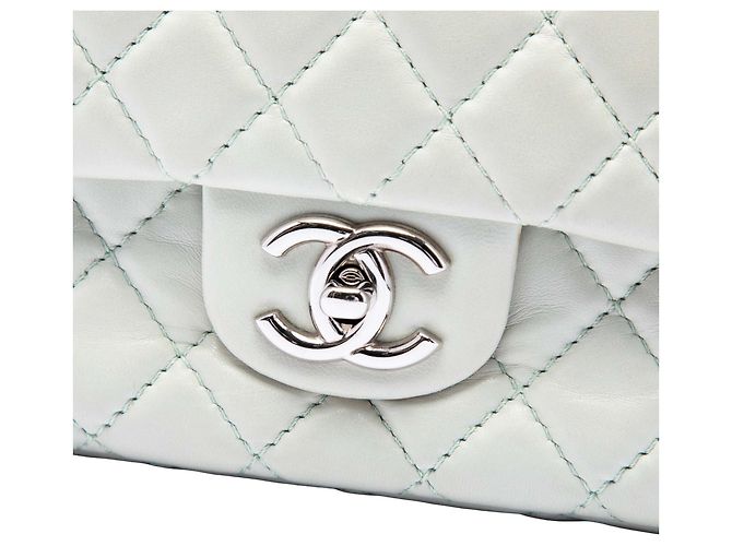 Chanel Green Medium Classic Lambskin Double Flap Verde Verde chiaro - vista 5