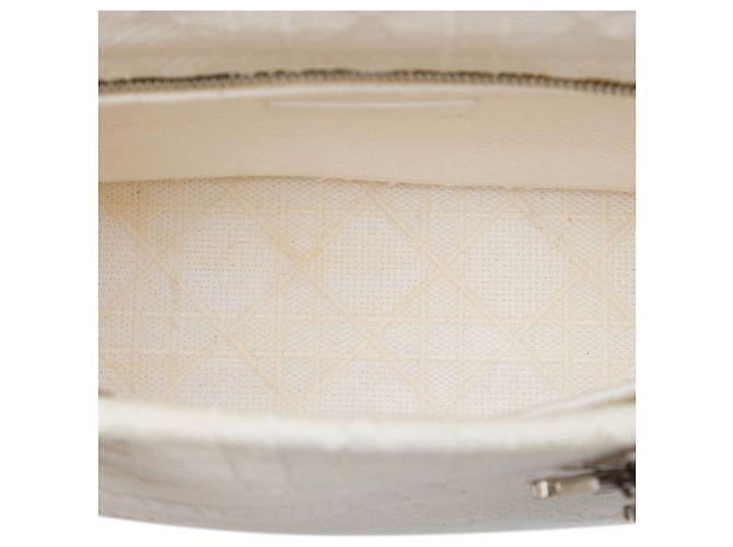 Dior Cannage Lady D Lite em lona bordada branco Medium Cru - vista 4