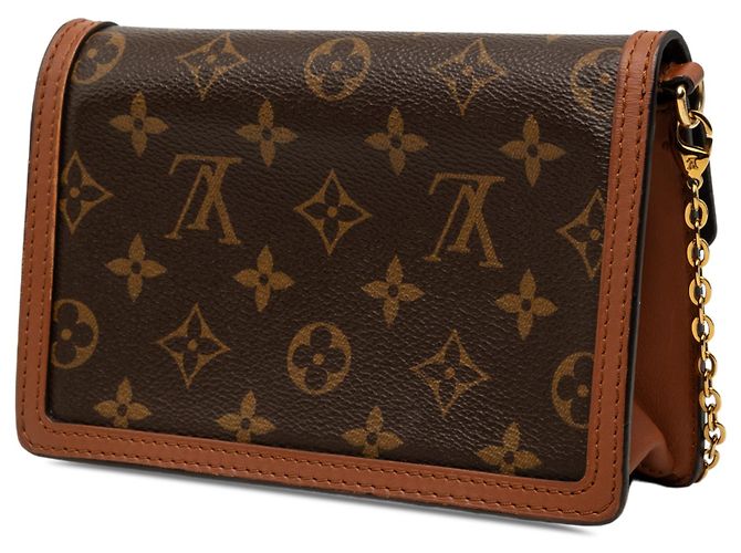 Portafoglio con catena Dauphine in Monogram Reverse marrone Louis Vuitton - vista 2