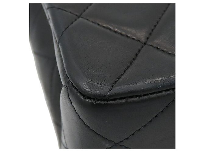 Chanel Black Medium Classic Lambskin Double Flap Nero - vista 12
