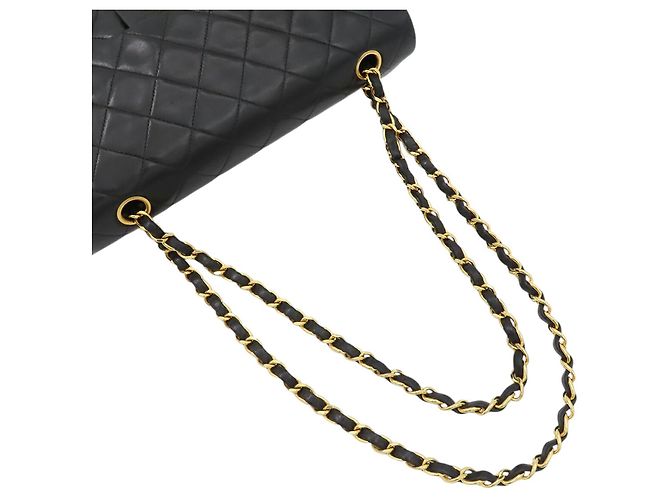 Chanel Black Medium Classic Lambskin Double Flap Nero - vista 16
