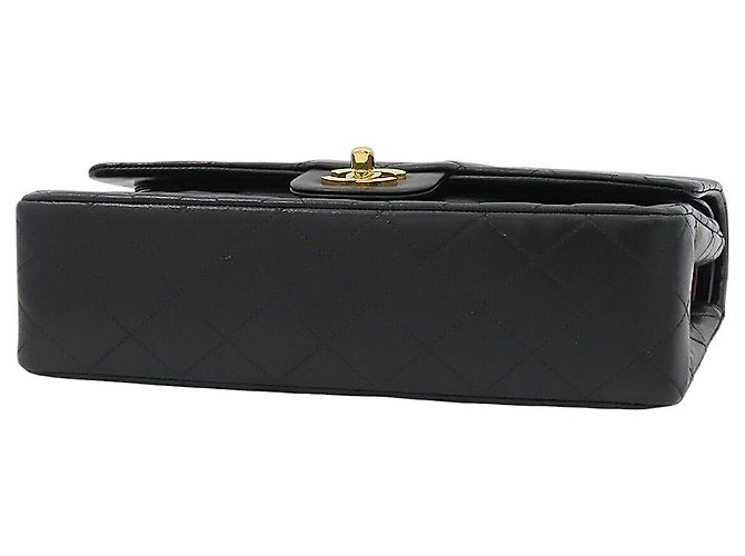 Chanel Black Medium Classic Lambskin Double Flap Nero - vista 3