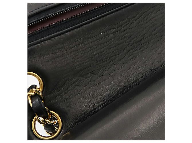 Chanel Black Medium Classic Lambskin Double Flap Nero - vista 8
