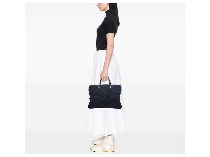 Chanel Blue Large CC Quilted Denim Timeless Tote Blau Marineblau - Ansicht 6