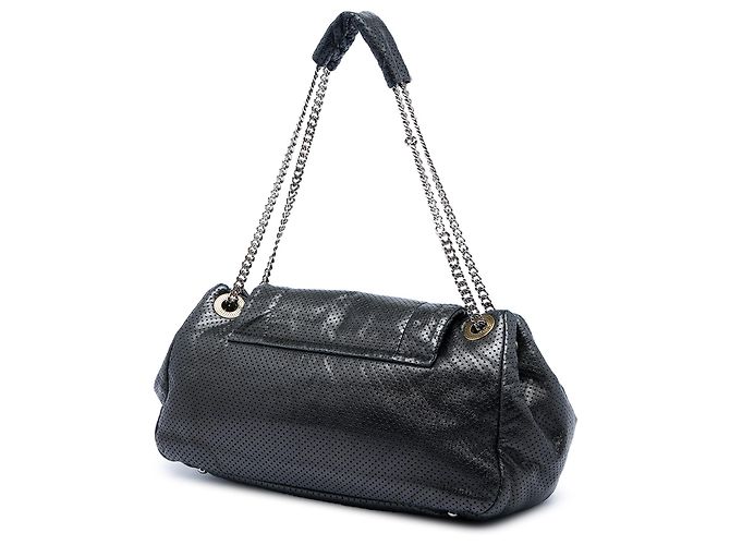 Chanel Black Perforated Calfskin Reissue 2.55 Drill Accordion Flap Nero - vista 2