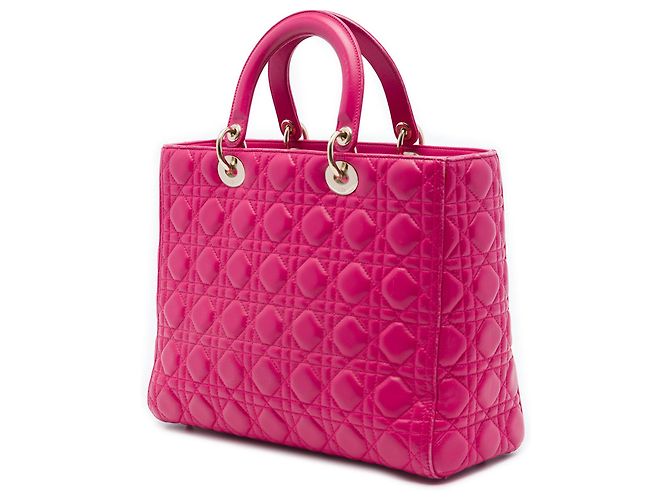 Lady Dior aus Lammleder Cannage in Rosa, Größe Large Pink - Ansicht 2