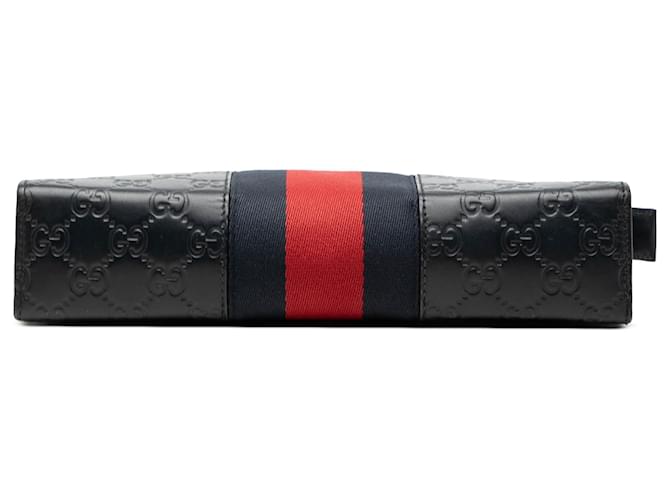 Gucci Blue Guccissima Web Clutch Blau Marineblau - Ansicht 3