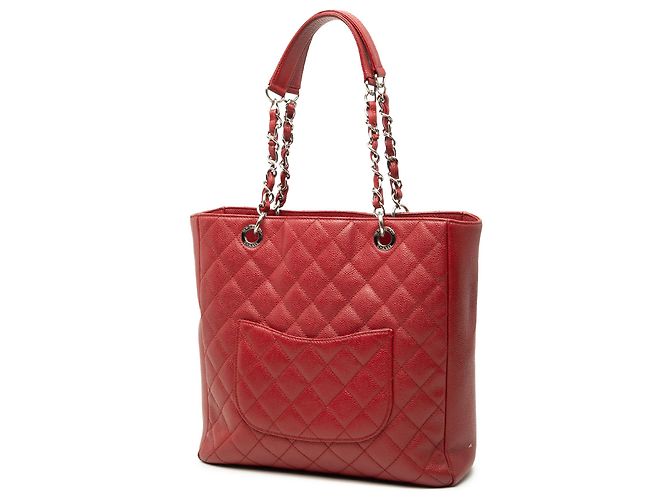 Tote Grand Shopping Verticale in Caviar Rosso Chanel - vista 2