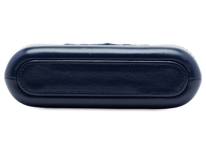 Clutch Chanel Gabrielle in denim trapuntato blu con doppia zip e catena Blu navy - vista 3