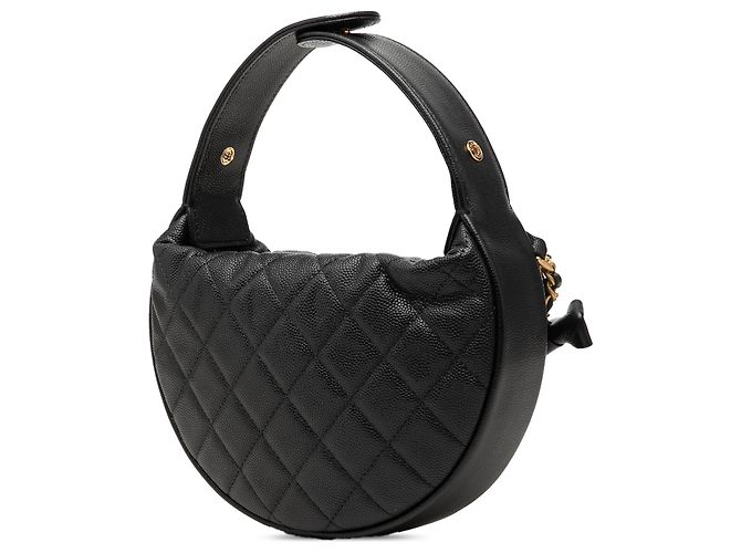Pochette Hobo Chanel Black Mini Quilted Caviar Bow Nero - vista 2