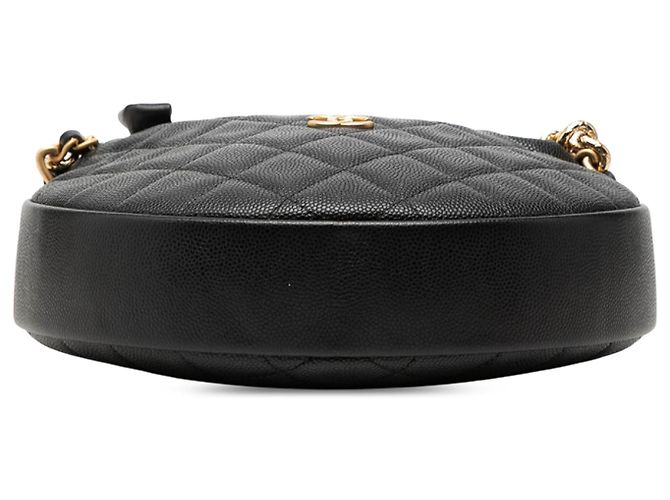 Pochette Hobo Chanel Black Mini Quilted Caviar Bow Nero - vista 3