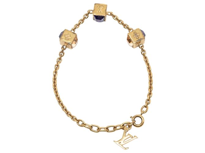 Bracciale Gamble placcato oro e strass dorato Louis Vuitton D'oro - vista 4