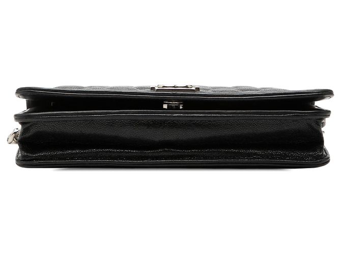 Portafoglio Chanel Boy Black Mini Quilted Caviar con catena Nero - vista 3