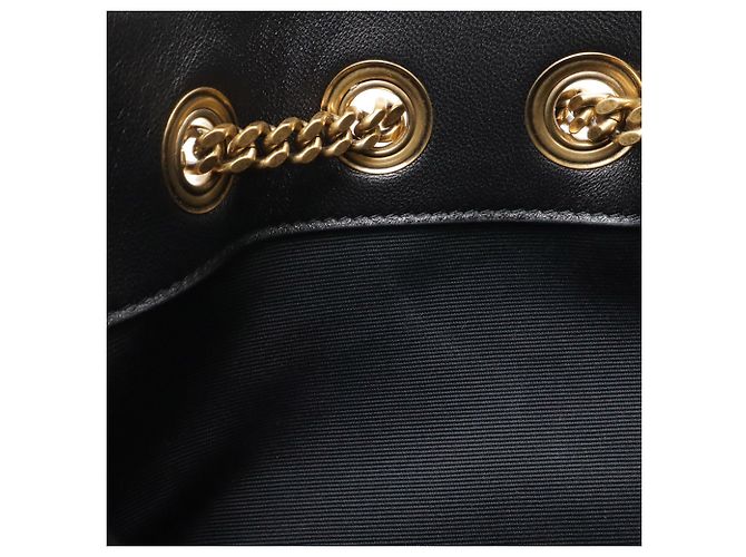 Borsa a secchiello Joe in agnello chevron mini nero Saint Laurent - vista 5