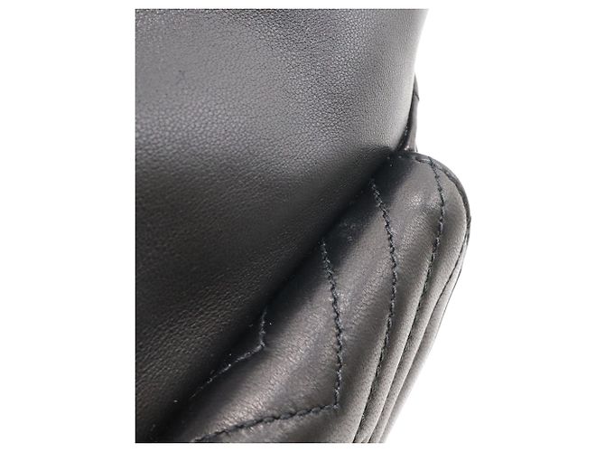 Borsa a secchiello Joe in agnello chevron mini nero Saint Laurent - vista 6