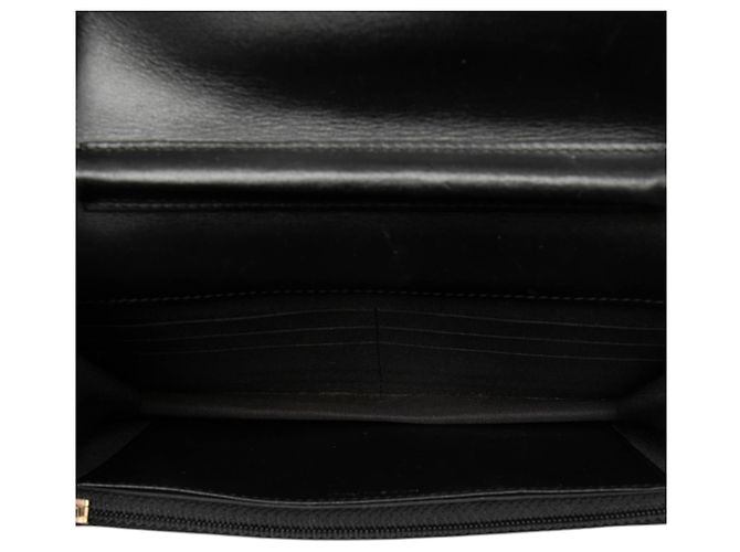 Portafoglio Chanel Boy in caviar trapuntato nero con catena - vista 4