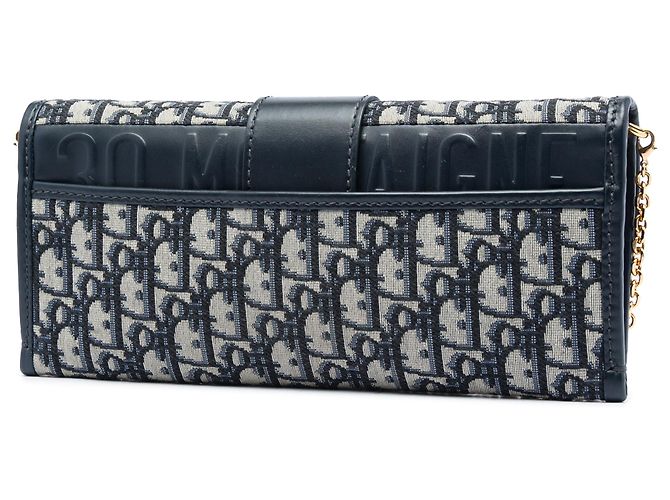 Dior Blue Oblique Canvas 30 Montaigne Clutch mit Kette Blau Marineblau - Ansicht 2