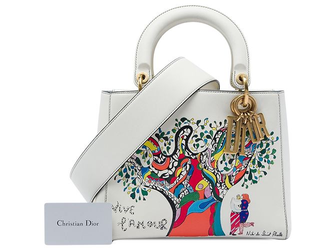 Dior Blanc Niki de Saint Phalle Medium Calfskin Vive L amour Lady Dior - vue 6