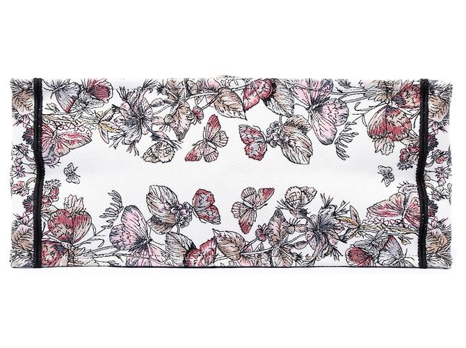 Dior Book Tote aus weißer bestickter Canvas Butterfly Around The World Large - Ansicht 3