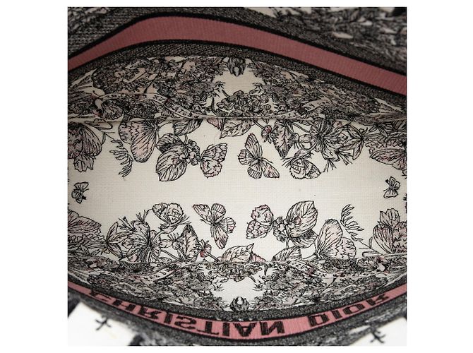 Dior Book Tote aus weißer bestickter Canvas Butterfly Around The World Large - Ansicht 4