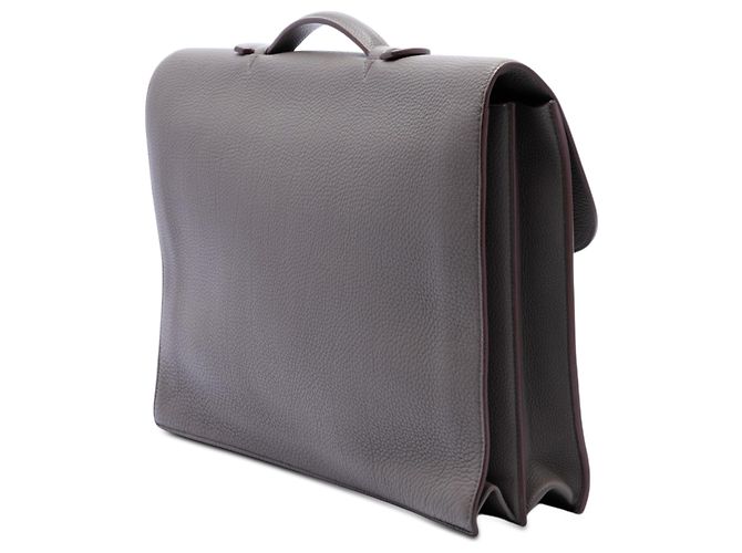 Hermès Sac a Depeches 40 in Togo Marrone Taupe - vista 2