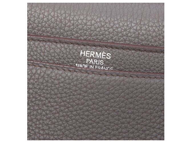 Hermès Sac a Depeches 40 in Togo Marrone Taupe - vista 5