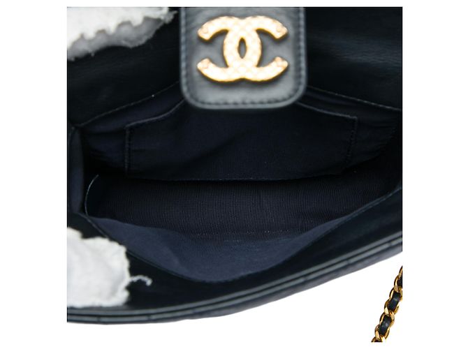 Borsa Minaudière Chanel Black CC Chevron Calfskin Rock The Corners Nero - vista 4