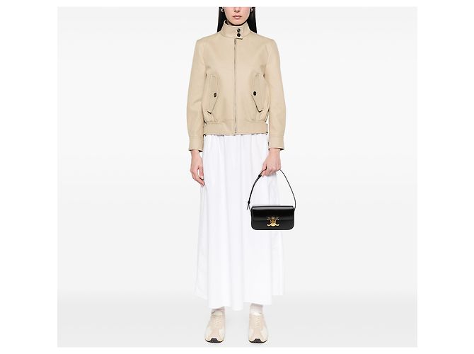 Céline Borsa a tracolla Celine Triomphe Claude in pelle di vitello lucida nera Nero - vista 6