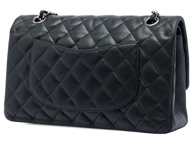 Chanel Black Medium Classic Lambskin Double Flap Nero - vista 2