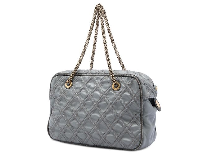 Tote Triptych in pelle di vitello trapuntata CC grigia Chanel Marrone - vista 2