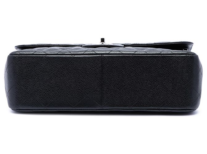 Chanel Black Jumbo Classic Caviar Double Flap Nero - vista 3