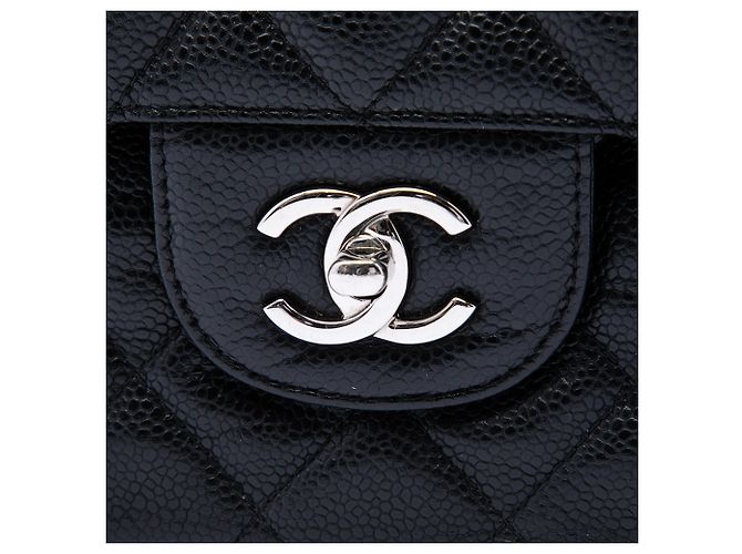 Chanel Black Jumbo Classic Caviar Double Flap Nero - vista 5