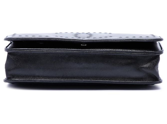 Chanel Wallet on Chain aus schwarzem CC-Präge-Lammleder - Ansicht 3