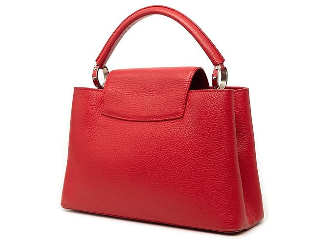 Louis Vuitton Red Taurillon Capucines Old MM Rosso - vista 2