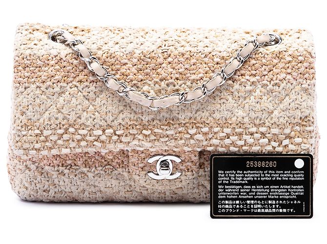 Chanel Beige Medium Classic Tweed Double Flap - Ansicht 7