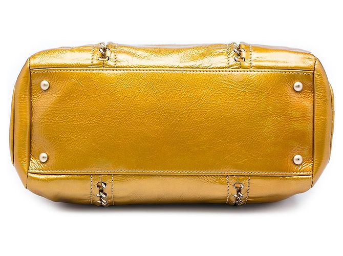 Chanel Gold Medium Crinkled Patent Luxe Ligne Tote Golden - Ansicht 3