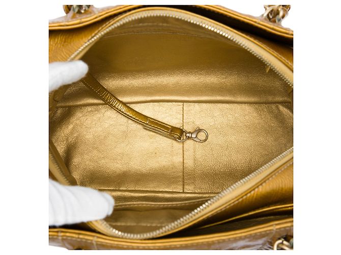 Chanel Gold Medium Crinkled Patent Luxe Ligne Tote Golden - Ansicht 4