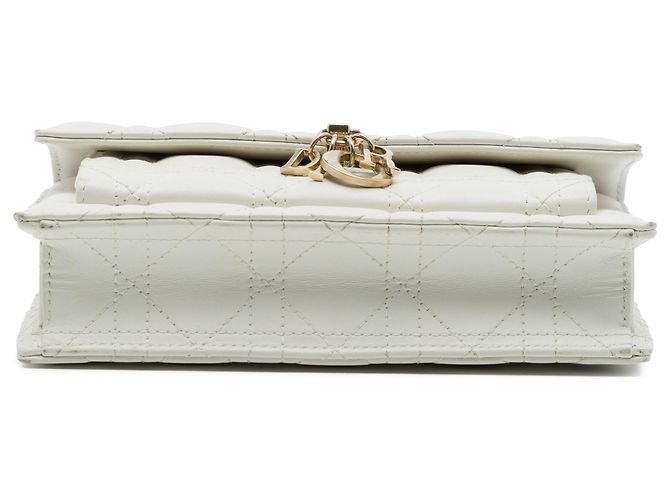 Pochette My Dior Daily Chain in agnello bianco cannage Dior Crudo - vista 3