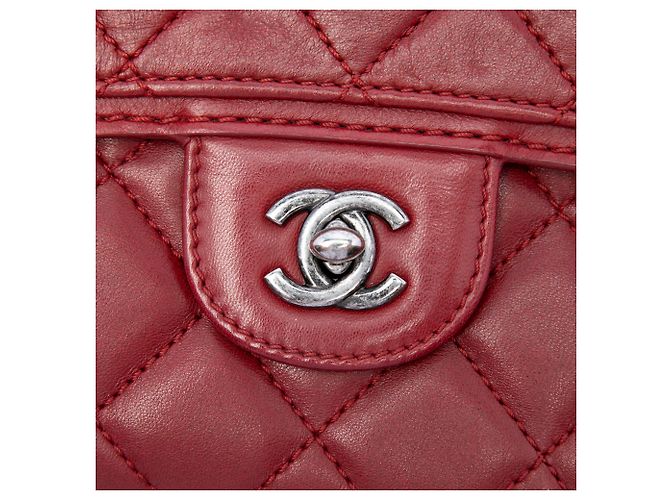 Chanel Red Small Quilted Lambskin Citizen Zip Flap Rosso - vista 5