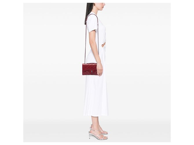 Chanel Red Small Quilted Lambskin Citizen Zip Flap Rosso - vista 6